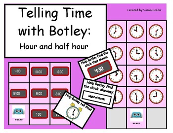 Preview of Telling Time With Botley the Robot:  Hour and Half Hour