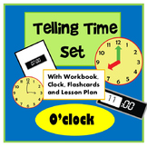 Telling Time Worksheet, Clock and Flashcard BUNDLE - With 