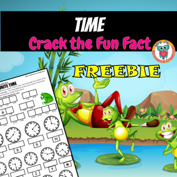 Preview of Telling Time Worksheet - Crack the Fun Fact - Free