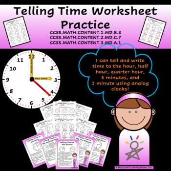 Preview of Telling Time Worksheet Practice