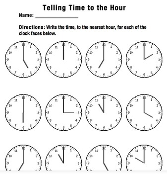 Telling Time Worksheets by Kulp Creations | TPT