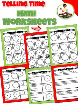 Preview of Telling Time Worksheets 2nd Grade Math