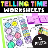 Telling Time Worksheets to the hour and half hour - quarte