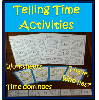 Preview of Telling Time Worksheets & Activities.