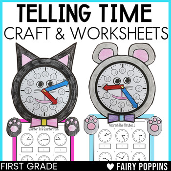 Preview of Telling Time Worksheets, Clock Craft, Time Games (Analogue)