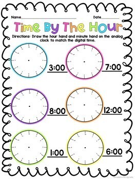 telling time kindergarten worksheets