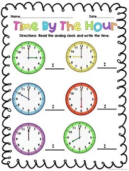telling time worksheets first grade time by the hour and half hour