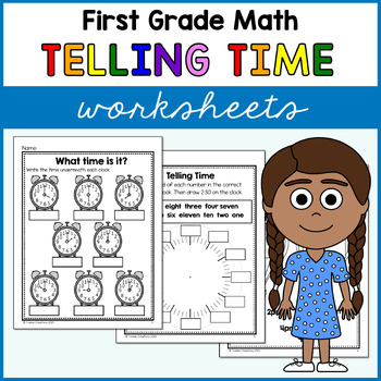 Preview of Telling Time Worksheets First Grade Math No Prep Printables