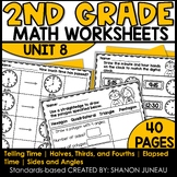 Telling Time Worksheets | Shapes and Fractions | 2nd Grade Math