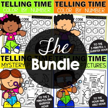 Preview of Telling Time Worksheets and Activities | 1st and 2nd Grade Math Puzzles