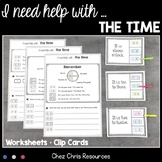 Telling Time Worksheets and Clothespin Clip Cards