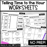 Telling Time Worksheets to the Hour 