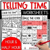 Telling Time Worksheets to the Hour and Half Hour