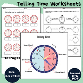 Telling Time Worksheets to the hour and half hour - quarter hour