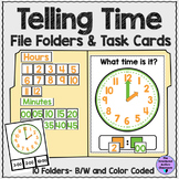 Telling Time and Clock File Folders and Task Cards for Spe