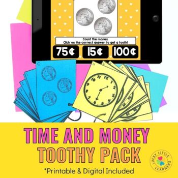 Preview of Telling Time and Counting Money Toothy® Pack | Printable and Digital Games