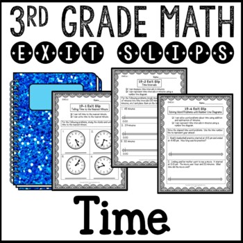 Telling Time and Elapsed Time Math 3rd Grade Exit Slips Common Core