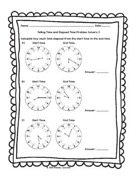 3rd grade digital elapsed time telling times google slides worksheets