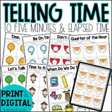 Telling Time and Elapsed Time Worksheets in No Prep Print 