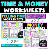 Telling Time and Money Worksheets - 1st 2nd Grade Math Pra