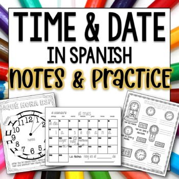 Preview of Telling Time and date in Spanish Guided Notes