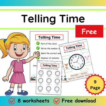 Preview of Telling Time beginer study Clock Activity Time Study Free Download