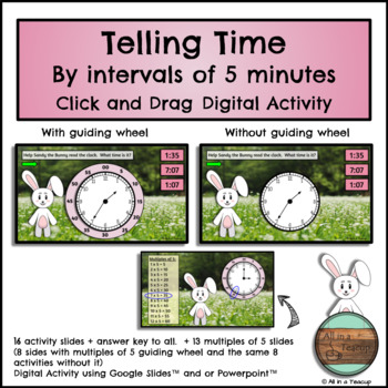 Preview of Telling Time by intervals of 5 minutes Spring Digital Activity 