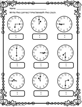 Telling Time by the Hour, Half Hour and Quarter Hour + EASEL Activity