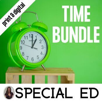 Preview of Telling Time Worksheets Time to the Hour Nearest 5 min & Elapsed Time Special Ed