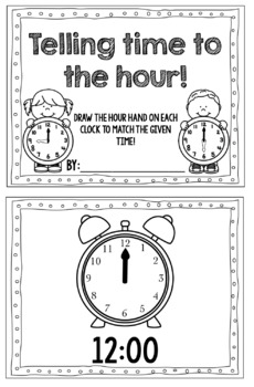 telling time hour and half hour bundle by kindergarten