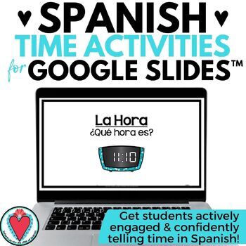 Preview of Telling Time in Spanish Lesson Digital Presentation for Google Slides - La Hora