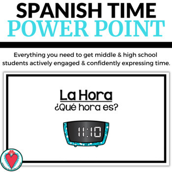 Preview of Telling Time in Spanish PowerPoint Complete Lesson Unit for Spanish 1 - La Hora