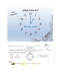 Telling Time in Spanish, an introduction.  PPT and Handout