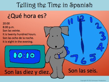 Preview of Telling Time in Spanish with Pepper the Pooch