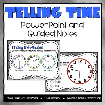 Preview of Telling Time Powerpoint & Guided Notes - Third Grade