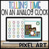 Telling Time on an Analog Clock Mystery Picture Pixel Art