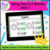 Telling Time to 5 Minutes - 2nd Grade Math Digital Mini Le