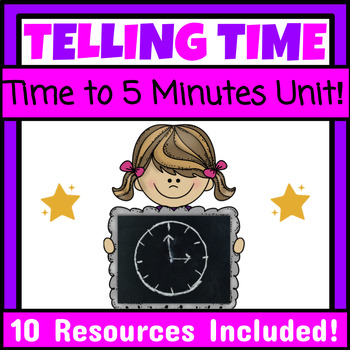 Preview of Telling Time to 5 Minutes Unit Special Education Functional Math Life Skills