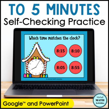 Preview of Telling Time to 5 Minutes Digital Practice - Gingerbread Edition
