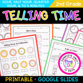 Telling Time to Five Minutes - 2nd Grade Math 2.MD.C.7 Wor