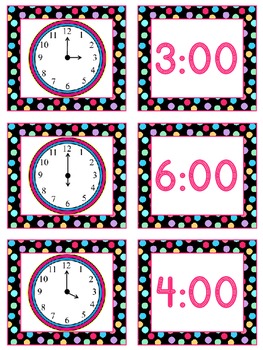 Preview of Telling Time to the Hour and Half Hour Clock Matching Game