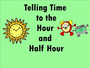 Preview of Telling Time to Hour and Half Hour - Smartboard
