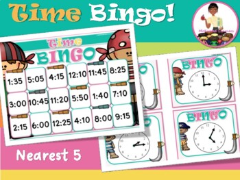 Preview of Telling Time to the 5 Minutes Math BINGO Game