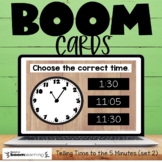 Telling Time to the 5 Minutes Set 2 Boom Cards Distance Learning