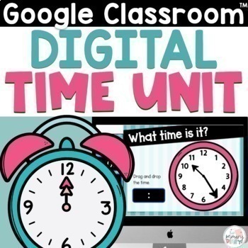 Preview of Telling Time to the 5 minutes, Half Hour Google Slides, Assessment 2nd Grade