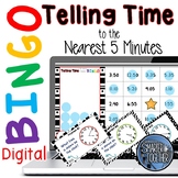 Telling Time to the Five Minutes Digital Bingo Game