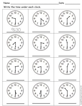 Telling Time to the Half Hour by Keeping It Simple with Kay | TPT