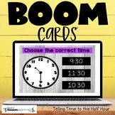 Telling Time to the Half Hour Boom Cards Distance Learning