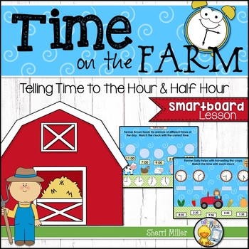 Preview of Telling Time to the Half Hour Digital SMARTboard Lesson
