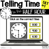 Telling Time to the Half Hour Set #1 - Boom Cards™ -  Digi